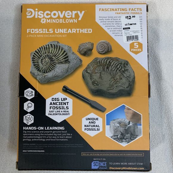 Discovery MindBlown Fossils Unearthed 2 Pack Mini Excavation Kit STEM Skill Kids - Picture 2 of 8